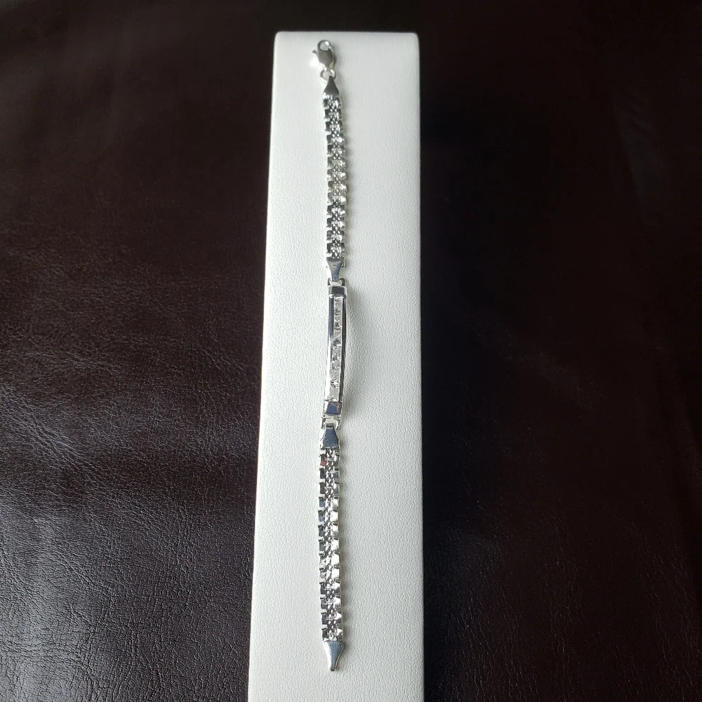 925 fine silver girl‎ bracelet with zircon stones - Picture 4 of 14